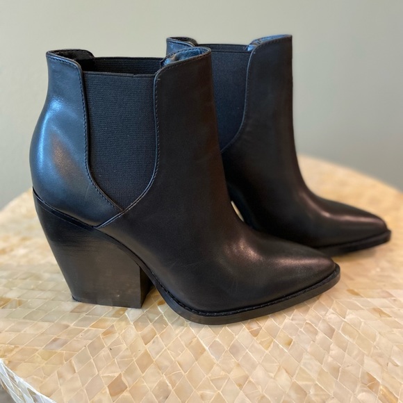 B.P. black leather & textile upper ankle boots - Picture 3 of 6